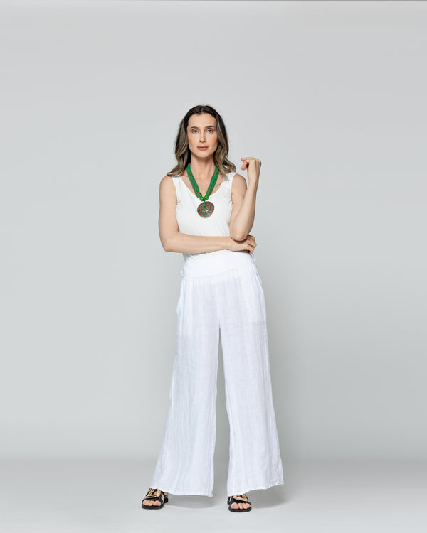 Collar Mujer Mostacillas Y Dije Verde Esmeralda Lineatre