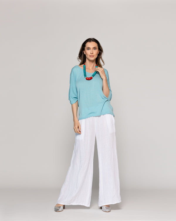 Collar Mujer Cuentas Grandes Naranja Y Verde Turquesa Lieneatre