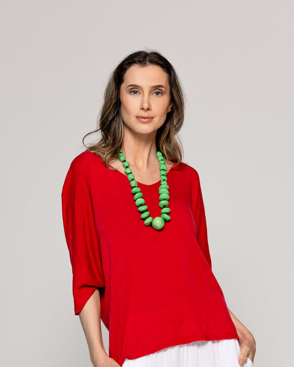 Collar Mujer Cuentas Grandes Verde Lieneatre