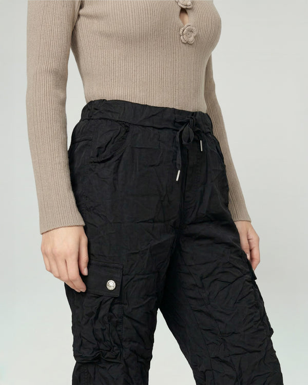 Pantalon Mujer Rosario Relaxed Negro Lineatre