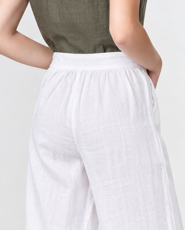 Pantalón Mujer Agustina Largo Tiro Alto Blanco Lineatre