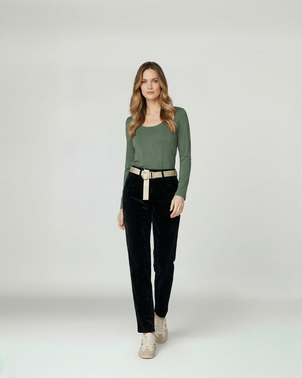 Pantalon Mujer Isabella Regular Negro Lineatre