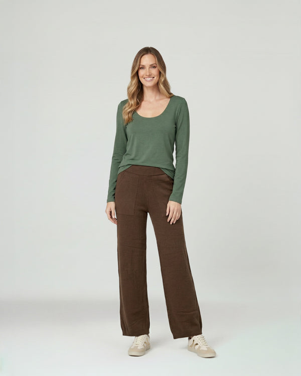 Pantalon Mujer Giovanna Regular Chocolate Lineatre