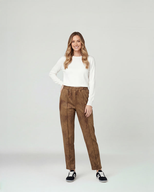 Pantalon Mujer Sol Relaxed Camel Lineatre