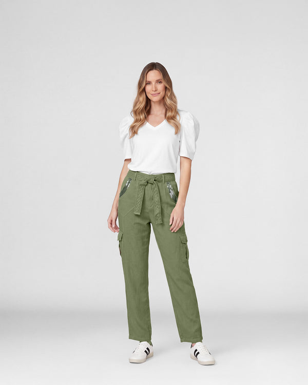 Pantalón Mujer Olivia Verde Lineatré