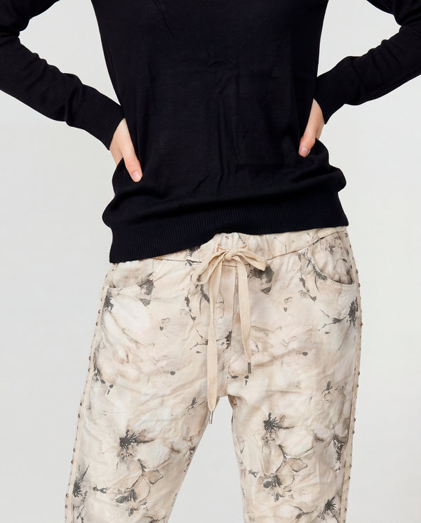 Pantalon Mujer Agnese Beige Lineatré