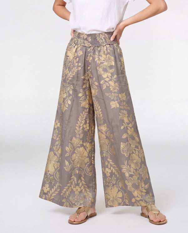 Pantalón Mujer Carolina Largo Tiro Alto Gris Lineatre