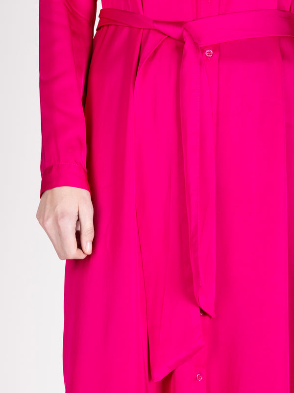 VESTIDO CAMISERO SATINADO FUCSIA LINEATRE