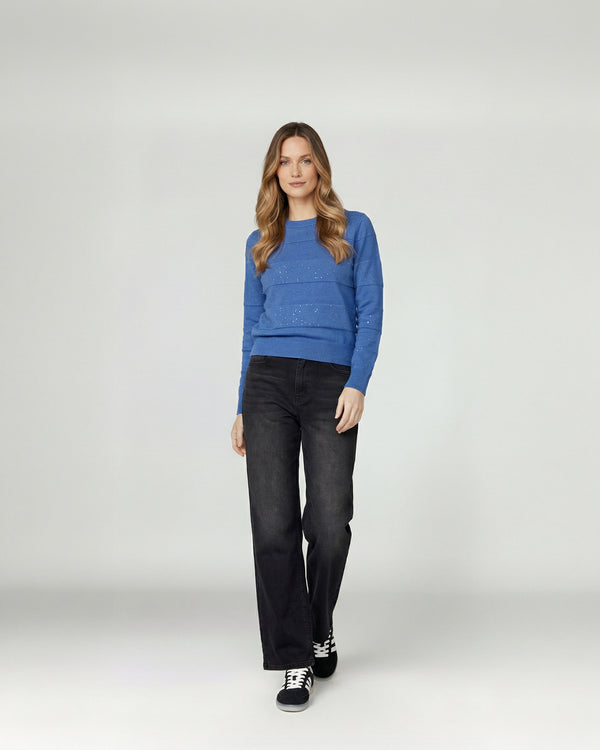 Sweater Mujer Gloria Relaxed Cuello Redondo Manga Caída Jeans Lineatre