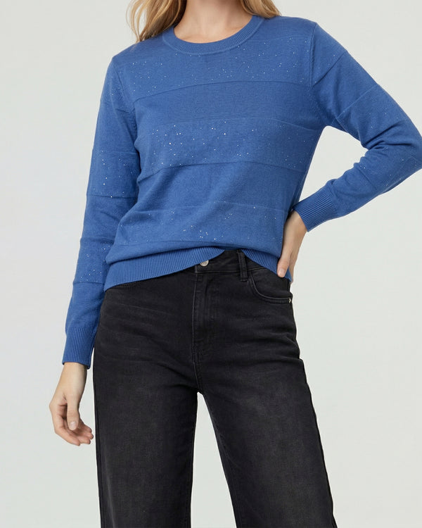 Sweater Mujer Gloria Relaxed Cuello Redondo Manga Caída Jeans Lineatre