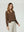 Sweater Mujer Giovanna Relaxed Cuello En V Manga Caída Chocolate Lineatre