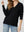 Sweater Mujer Giovanna Relaxed Cuello En V Manga Caída Negro Lineatre