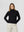 Sweater Mujer Lidia Relaxed Cuello Alto Redondo Manga Caída Negro Lineatre