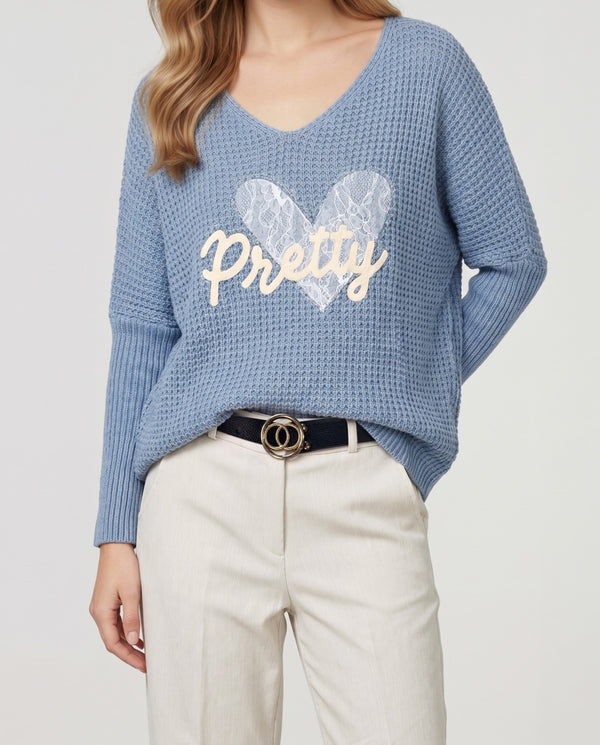 Sweater Mujer Rosa Jeans Lineatré