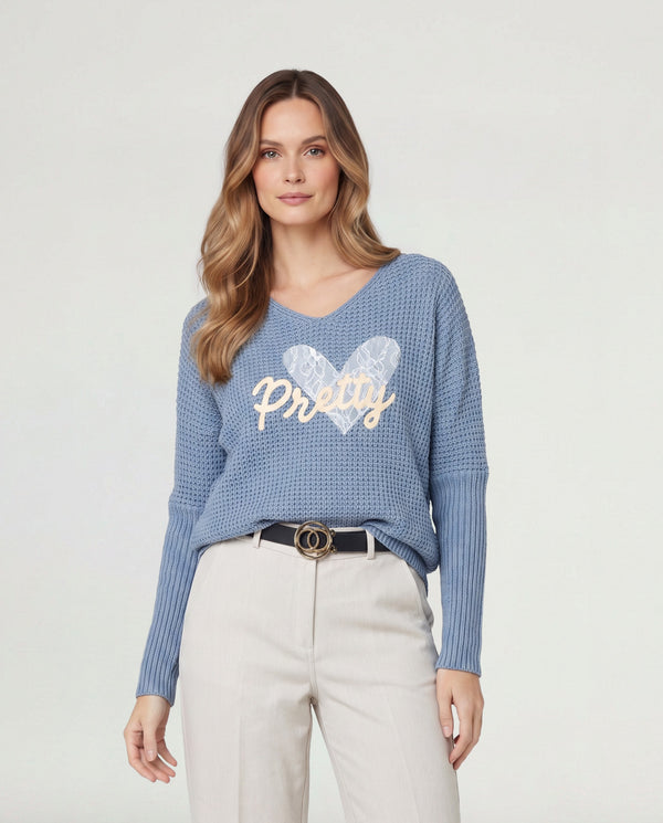 Sweater Mujer Rosa Jeans Lineatré