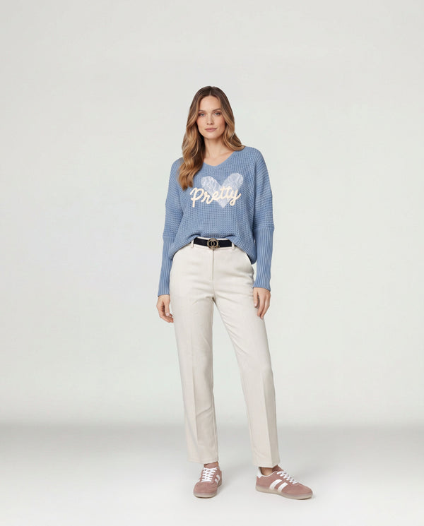 Sweater Mujer Rosa Jeans Lineatré