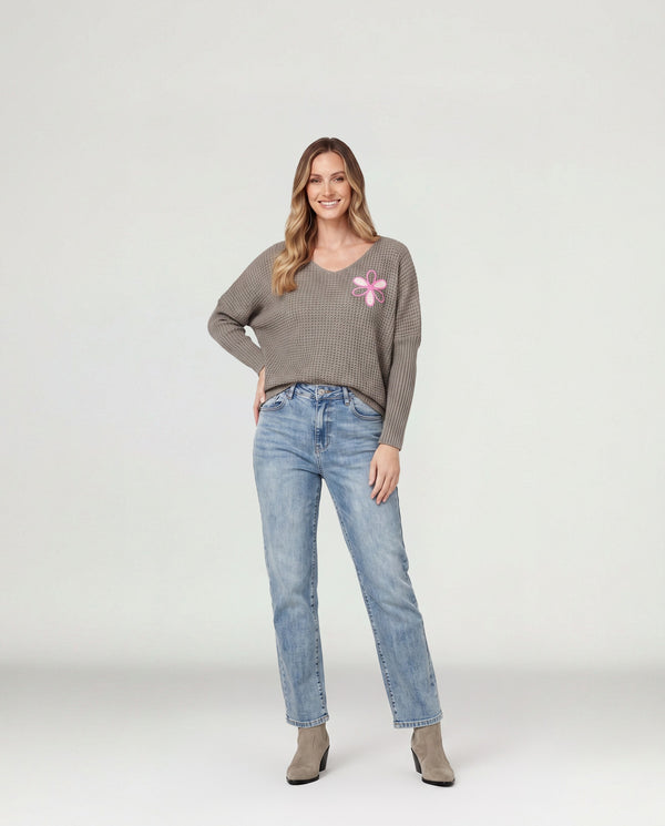 Sweater Mujer Camilla Fango Lineatré