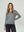Sweater Mujer Marcela Relaxed Fit Cuello Redondo Manga Caída Gris Lineatre