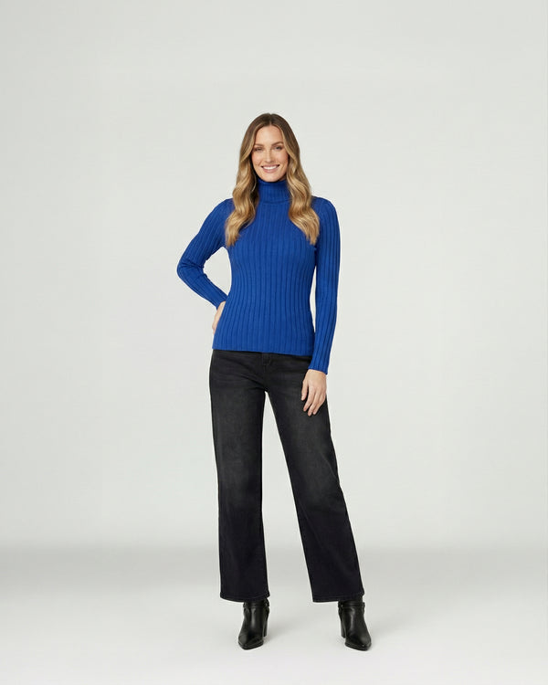 Sweater Mujer Josefa Slim Fit Cuello Alto Redondo Manga Ajustada Royal Lineatre