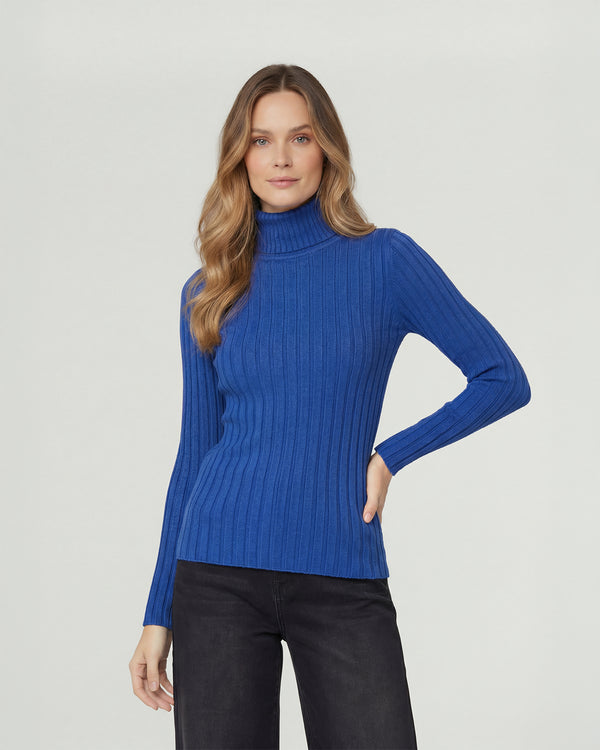 Sweater Mujer Josefa Slim Fit Cuello Alto Redondo Manga Ajustada Royal Lineatre