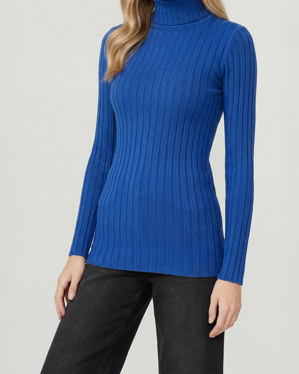 Sweater Mujer Josefa Slim Fit Cuello Alto Redondo Manga Ajustada Royal Lineatre