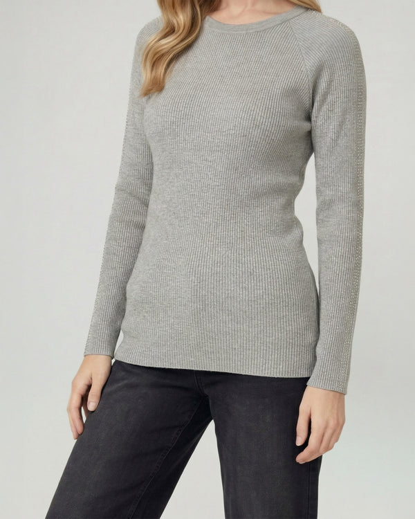 Sweater Mujer Giuliana Slim Fit Cuello Redondo Manga Caída Fango Lineatre