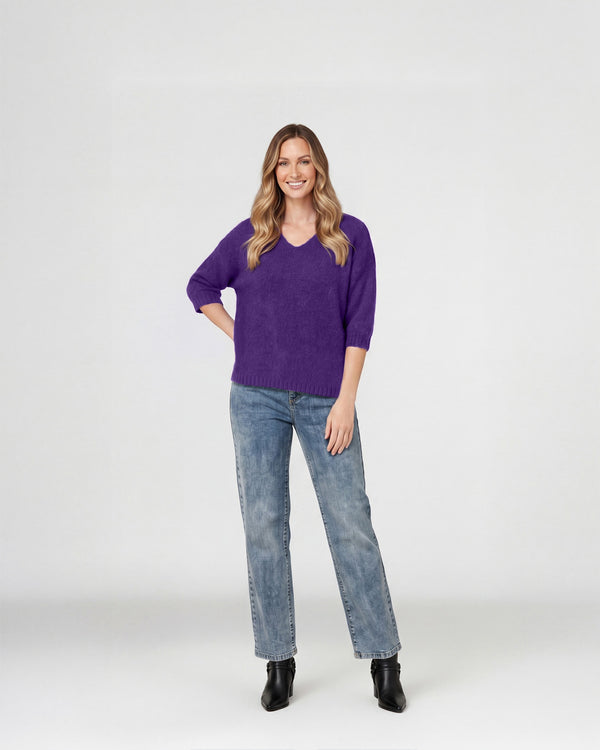 Sweater Mujer Serena Ciruela Lineatré