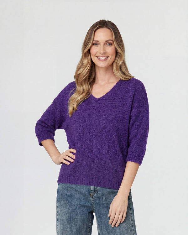 Sweater Mujer Serena Ciruela Lineatré