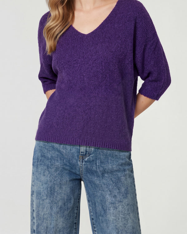 Sweater Mujer Serena Ciruela Lineatré