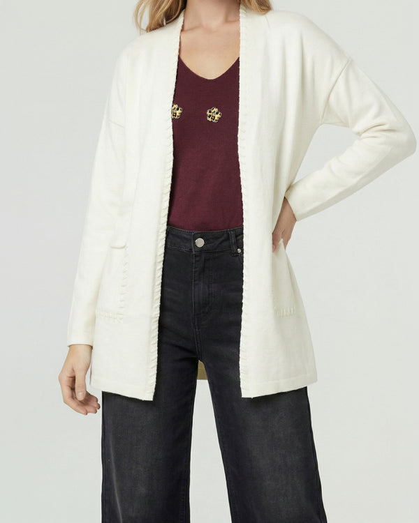 Cardigan Mujer Gianna Relaxed Cuello Tipo Kimono Manga Caída Crudo Lineatre