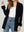 Cardigan Mujer Renata Relaxed Cuello Con Solapa Manga Acampanada Negro Lineatre