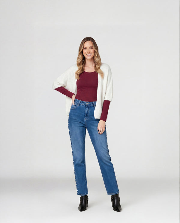 Cardigan Mujer Martina Beige Lineatré