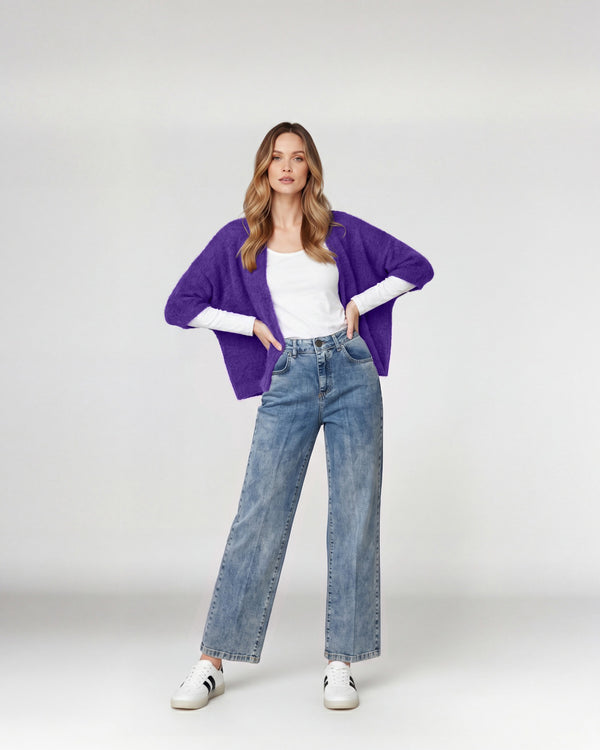 Cardigan Mujer Elisa Ciruela Lineatré