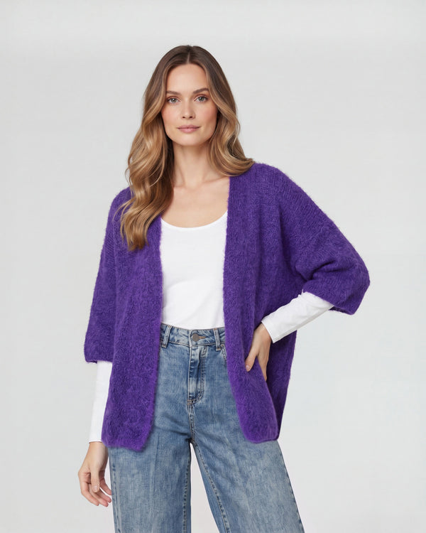 Cardigan Mujer Elisa Ciruela Lineatré