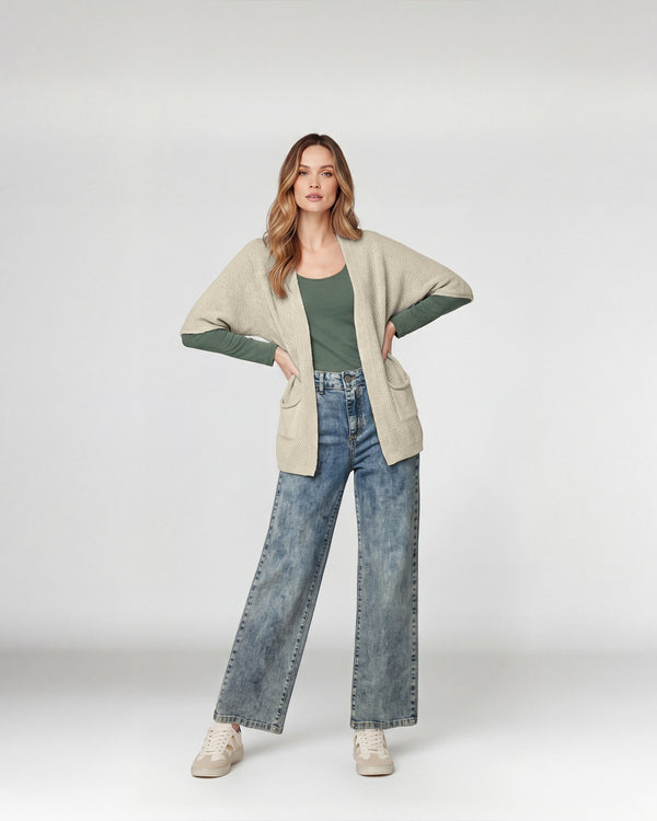 Cardigan Mujer Teresa Beige Lineatré