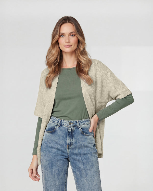 Cardigan Mujer Teresa Beige Lineatré