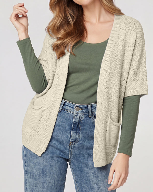 Cardigan Mujer Teresa Beige Lineatré