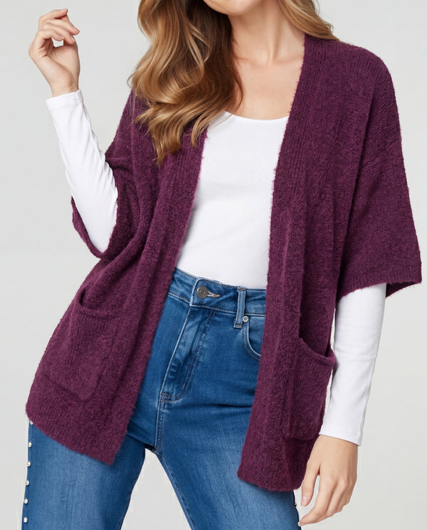Cardigan Mujer Bianca Ciruela Lineatré