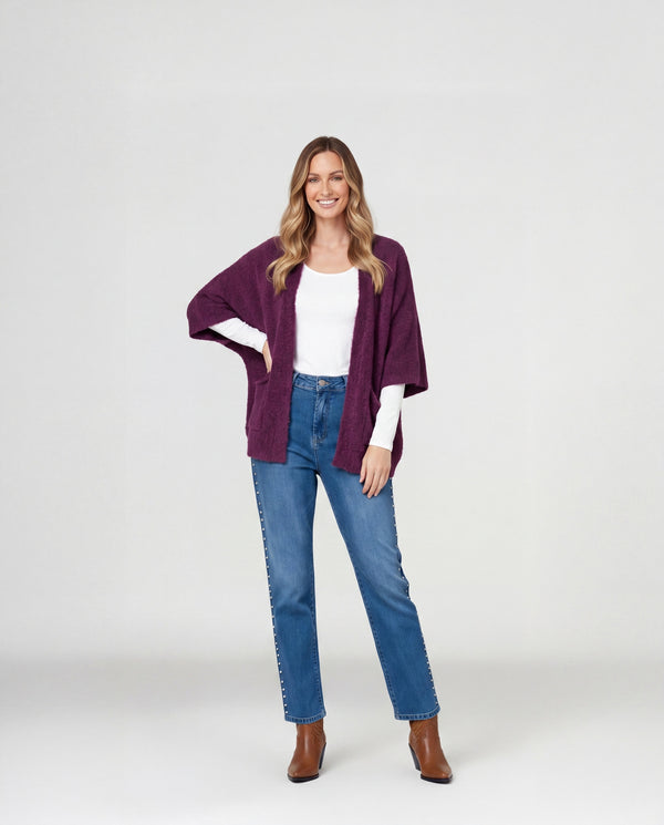 Cardigan Mujer Bianca Ciruela Lineatré