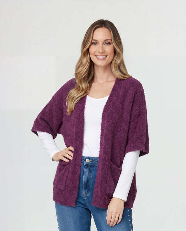 Cardigan Mujer Bianca Ciruela Lineatré