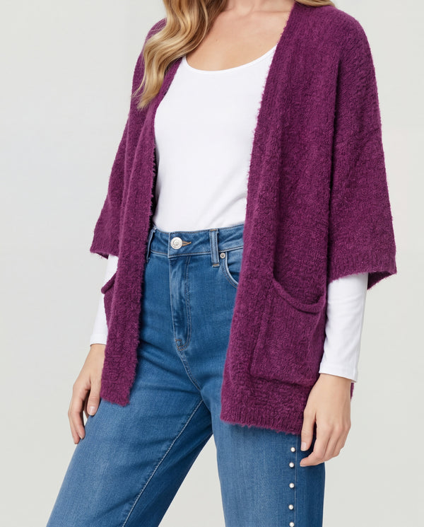 Cardigan Mujer Bianca Ciruela Lineatré