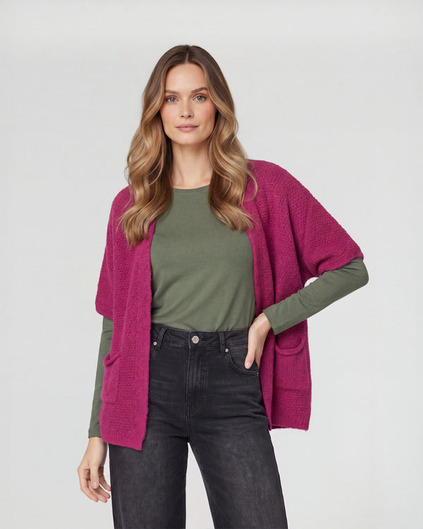 Cardigan Mujer Renata Fucsia Lineatré