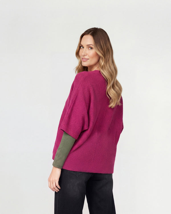 Cardigan Mujer Renata Fucsia Lineatré
