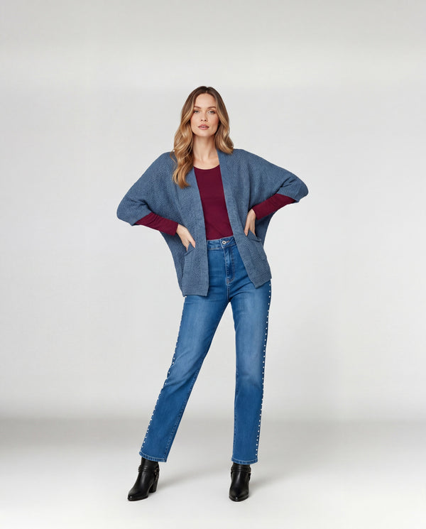 Cardigan Mujer Amanda Gris Lineatré