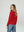 Sweater Mujer Olivia Relaxed Cuello En V Manga Caída Rojo Lineatre