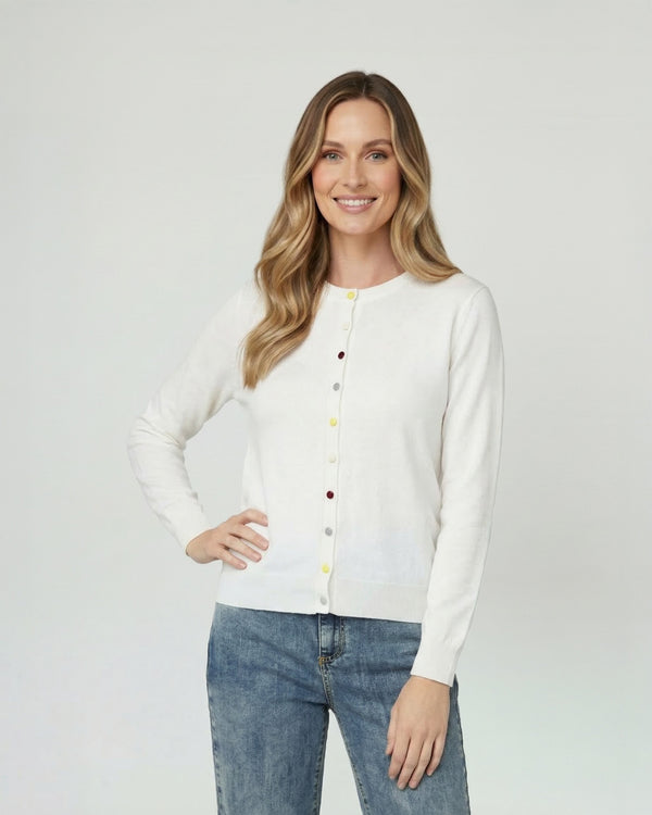 Sweater Mujer Josefina Regular Cuello Redondo Manga Suelta Blanco Lineatre