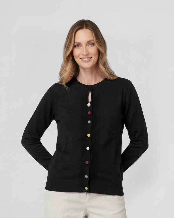 Sweater Mujer Josefina Regular Cuello Redondo Manga Suelta Negro Lineatre