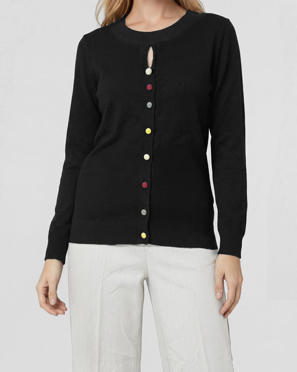 Sweater Mujer Josefina Regular Cuello Redondo Manga Suelta Negro Lineatre