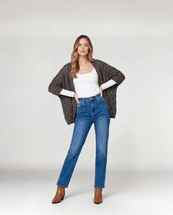 Cardigan Mujer Agustina Chocolate Lineatré