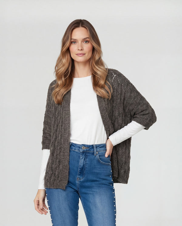 Cardigan Mujer Agustina Chocolate Lineatré